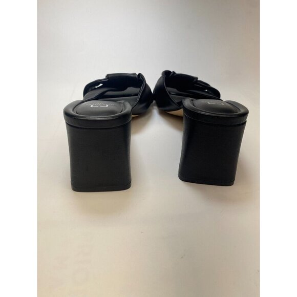 Marc Fisher Women's Calia Heeled Black Leather Sandal Sz 11 - Picture 7 of 9